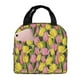 thumbnail image 1 of Easygdp Tulips Flowers Bolsa Térmica Premium - Tela Oxford Impermeable, Gran Capacidad, Bolsillo Frontal, Unisex para Trabajo, Escuela, Actividades al Aire Libre y Picnics, 1 of 8