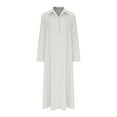 thumbnail image 1 of Cameland Robe Maxi pour Femme à Manches Longues, Col à Revers, Boutonnée, Décontractée, Ample, Grande Taille, Longueur Cheville, 1 of 4