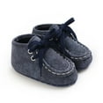 thumbnail image 3 of Baby Boys Girls Lace Up Leather Sneakers Soft Rubber Sole Infant Moccasins Newborn Oxford Loafers Anti-Slip Toddler Wedding Uniform Dress Shoes, 3 of 5