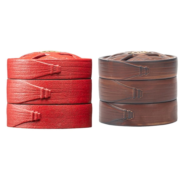 2 piezas de soporte para quemador de incienso, decoración de estatuas artísticas, decoración de escritorio para casa de té rojo y marrón
