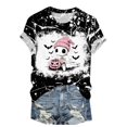 thumbnail image 2 of PNTUTB Women's Summer Comfortable Fashion Round Neck Short Sleeve Loose Printed T Shirt Casual Top, 2 of 6