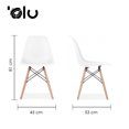 thumbnail image 3 of Sillas Tipo Eames OLU Kit 4pz Estilo Minimalista Moderno Color Blanca, 3 of 6