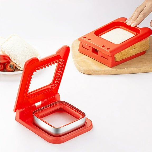 Ludlz Sandwich Cutter Sandwich Bread Mould DIY Food Grade Stainless Filling Sandwich Seal Machine Mold Baking Tool