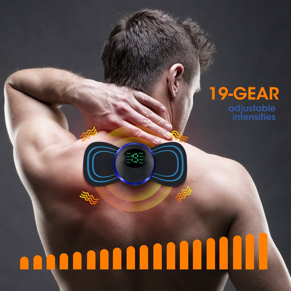 EMS Mini Neck Massager，Portable Mini Electric Back Massage Device for Neck Shoulder Back Waist, Relieve Pressure of The Whole Body USB Charge
