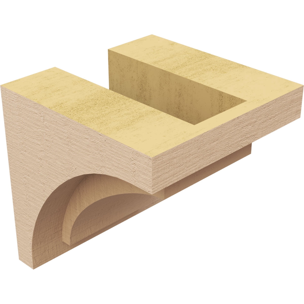 5"W x 5"D x 5"H Wide Rivera Rough Cedar Woodgrain TimberThane Corbel, Primed Tan