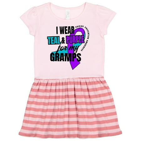 

Inktastic Suicide Prevention I Wear Teal and Purple for My Gramps Gift Toddler Girl Dress