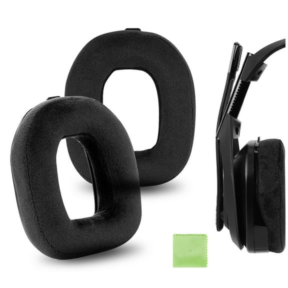 Geekria Comfort Velour Replacement Ear Pads for Astro A40 TR Headphones Ear Cushions, Repair Parts (Black)