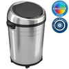 iTouchless Stainless Steel Trash Can w/AbsorbX Odor Control/Wheels 18 Gal Silver IT18RC