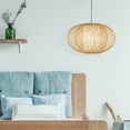 thumbnail image 5 of Modern Bamboo Wicker Rattan Hanging Light Shade for Living Room, Dining Room, Entryway, 5 of 9