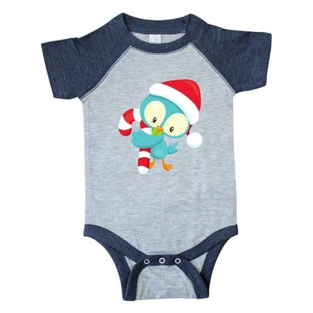 

Inktastic Christmas Bird Blue Bird Bird With Candy Cane Gift Baby Boy or Baby Girl Bodysuit
