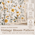 thumbnail image 4 of PixelForge Floral Linen Curtain, Farmhouse Curtain for Living Room, Light Filtering Rod Pocket, 1 Panel, Yellow Floral, 52"W x 84"L, 4 of 11