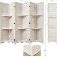 thumbnail image 5 of Partition Room Dividers, Folding Wood Privacy Screen with Display Shelves Suitable for Home Office, Study, Art Display - Panel Divider, 5 of 16