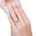 thumbnail image 6 of Round Evil Eye Blue CZ & Cubic Zirconia Beaded Ring 925 Sterling Silver Size 6, 6 of 6