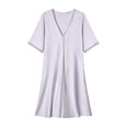 thumbnail image 4 of Gfyviroh Women's 3/4 Sleeve Nightgown Soft Comfortable V-Neck Oversized Sleep Dress Lightweight Plus Size Short Nightshirt, 4 of 8