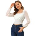 thumbnail image 1 of INSPIRE CHIC Women's Casual Ruffle Neck Swiss Dots Semi-sheer, 1 of 6