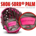 thumbnail image 6 of Franklin Sports Shok Sorb Kids Baseball + Teeball Glove - Youth Baseball, Softball + Tball Glove for Boys + Girls - Right Hand Throw - Pink - 10.5", 6 of 8