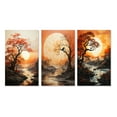 thumbnail image 2 of Designart "Orange Tree Moon form Landscape IV" Floral Wall Art Set Of 3 - Orange Tree Monochrome Canvas Set For Living Room Decor, 2 of 7
