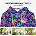 thumbnail image 4 of Daiia Rainbow Snowflakes Pattern Women's Fashion Hoodies & Sweatshirts with Kangaroo Pocket Hooded Sweatshirt with Eye-catching Drawstrings-Medium, 4 of 7