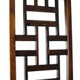 thumbnail image 3 of Rectangle Wooden Frame Mirror with Geometric Pattern Front, Brown- Saltoro Sherpi, 3 of 5
