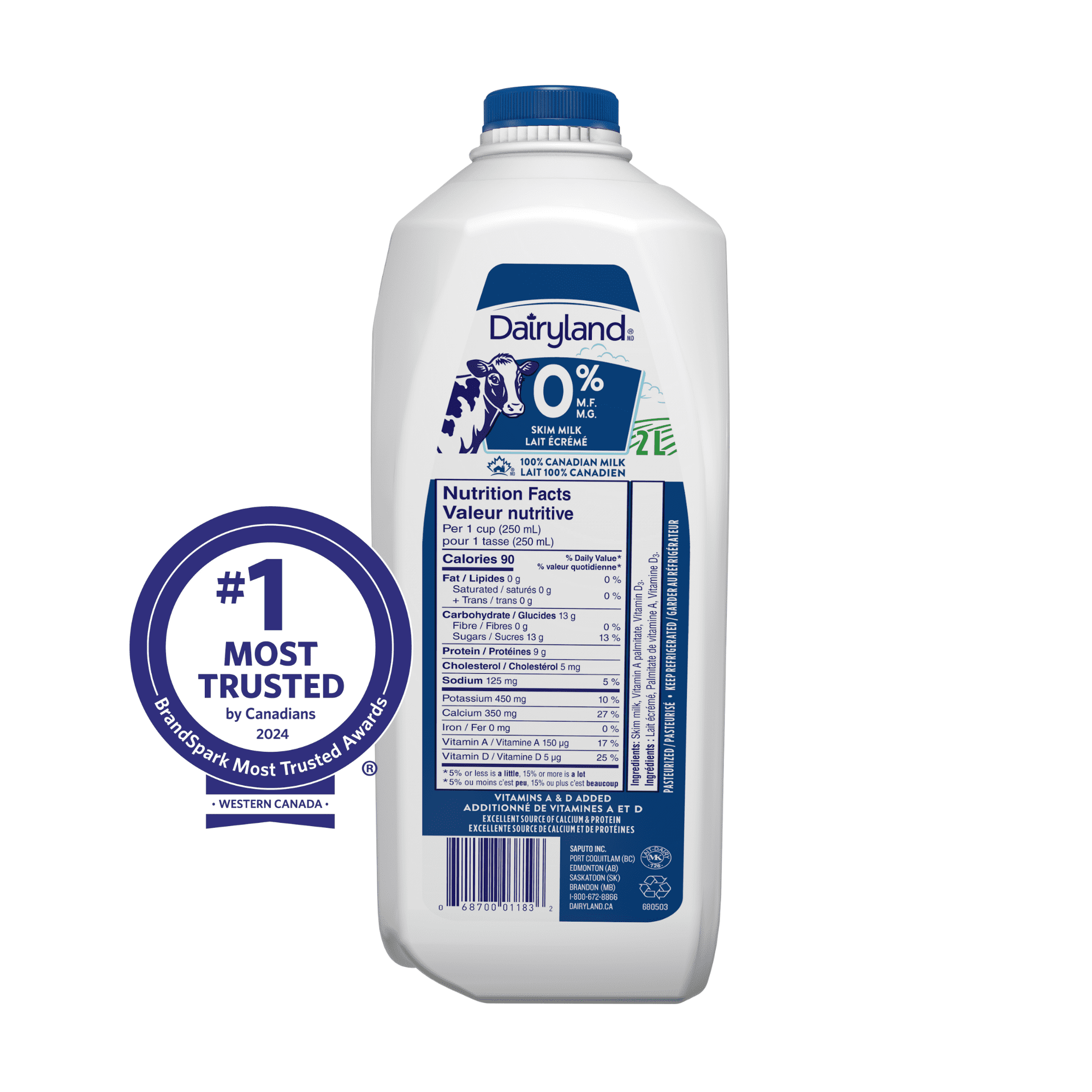 Dairyland Skim Milk, 2L