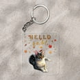 thumbnail image 2 of Hello Fall Manx Enjoys Warm Campfire Autumn Night Bright Moon Acrylic Keychain Cat Lover Kitten Owner Gifts Collar Charm Tag Keyring - 01008, 2 of 5