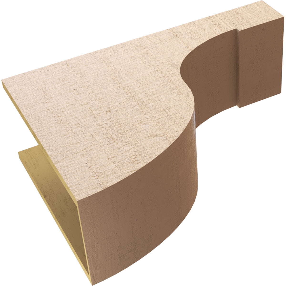 11"W x 33"D x 22"H Classic Del Monte Rough Cedar Woodgrain TimberThane Corbel, Primed Tan