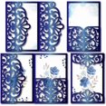thumbnail image 1 of Troqueles de corte de metal con borde floral para invitaciones de boda, troqueles de corte con marco de encaje, plantillas de corte, 1 of 9