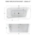 thumbnail image 6 of FerdY Maui 67" Acrylic Freestanding Soaking Bathtub with Chrome Drain, White, F02563, 6 of 8