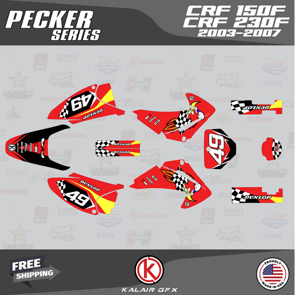 Kalair GFX Graphics Kit for Honda CRF230F (2003-2007) Pecker Series