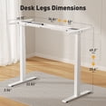 thumbnail image 5 of VVENACE Electric Standing Desk Frame, Double Motor Adjustable Stand Up Desk Base, 286 lbs Weight Capacity, Three Section Column Computer Desk for Home and Office (White Frame only), 5 of 8