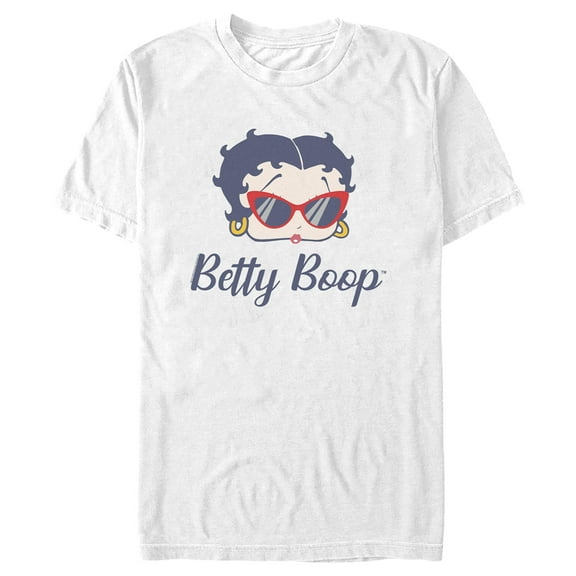 Men's Betty Boop Red Sunglasses Betty  Graphic Tee White X Large