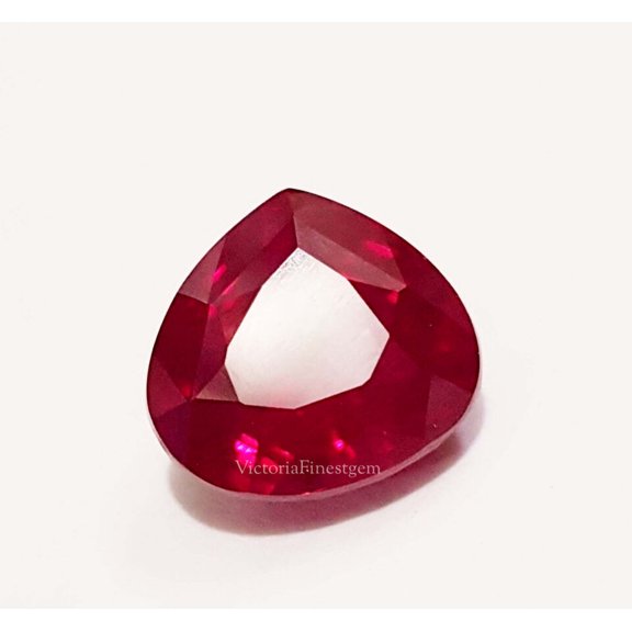 9.80 Ct Lab Grown Red Ruby Heart Shape Ring Size Loose Gemstone For Extra Gift
