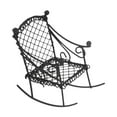thumbnail image 4 of Silla mecedora de hierro en miniatura, accesorios de decoración de modelo de mini silla muebles de casa de muñecas pequeños para adornos de micro Negro, 4 of 10