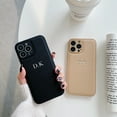 thumbnail image 4 of Personalized Luxury Leather DIY Case For iPhone 16 15 14 13 12 11 Pro Max Customized Name Initials Engraved Cover 15 Pro Max white for iphone14Plus(6.7"), 4 of 6