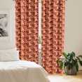 thumbnail image 2 of Ambesonne Geometric Curtains, Warm Toned Triangles, Pair of 28"x84", Multicolor, 2 of 5