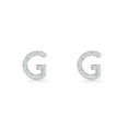 thumbnail image 2 of Initial Letter G Stud Earrings Cubic Zirconia 925 Sterling Silver 6.5mm, 2 of 6