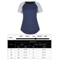thumbnail image 2 of Womens Plus Size Tops Short Sleeve T Shirts Striped Raglan Tee Shirts Causal Summer Tunics Blouses, 2 of 7