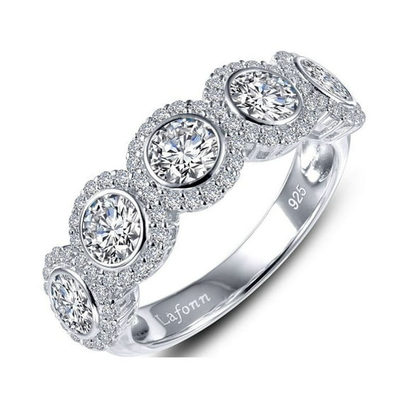 Lafonn Classic Sterling Silver Platinum Plated Lassire Simulated Diamond Ring (1.97 CTTW)