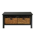 Woven Paths Traditional Storage Coffee Table with Bins, Black