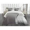 thumbnail image 3 of Ambesonne Geometric Quilted Bedspread Set 3 Pcs, Square Shaped Grids, King Size, Grey, 3 of 5