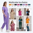 thumbnail image 7 of Niaahinn Women's Scrub Set -  Soft Stretch V-Neck Top & Elastic Waist Jogger Uniform, 8 Colors, 7 of 7