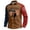 Brown, variant on Men's 250th Anniversary USA Shirt America Flag Printed Button Down T-Shirt Long Sleeves Patriotic Shirts