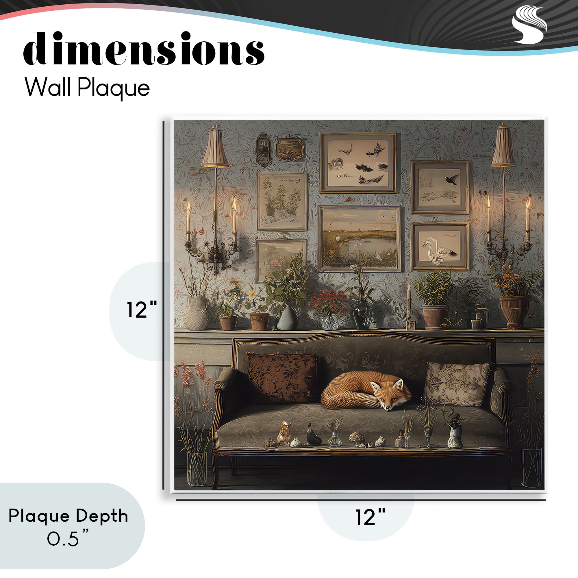 Stupell Industries Fox on Antique Sofa Wall Plaque Art, design by The Wands Want
