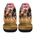 thumbnail image 5 of POLERO Vehicle Seat Covers Interior Decor, Breathable Front Seat Cover Auto Comfy, Galloping Horses on US Flag, 5 of 13