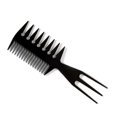 thumbnail image 1 of Three-sided Hair Comb Amber Color Insert Hair Pick Comb Wide Tooth Oil Slick, 1 of 1