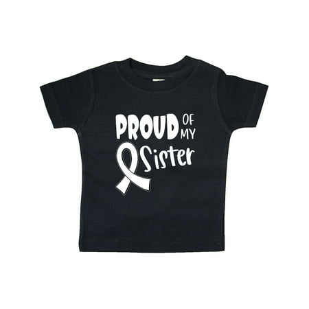 

Inktastic Proud of my Sister Blindness Awareness White Ribbon Gift Baby Boy or Baby Girl T-Shirt