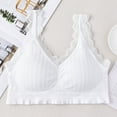 thumbnail image 2 of LLYwey Wireless Push Up Bra On Clearance Seamless Beautiful Back Wrap Tops No Underwire Lace Underwear Sports Women Size Nylon Longline Bra Style LW-279 White One Size, 2 of 3