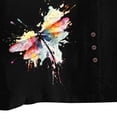 thumbnail image 5 of Women's Linen T Shirts Plus Size Crew Neck Short Sleeve Floral Print Pullover Tops Casual Loose Blouse (4XL, Black-E), 5 of 5