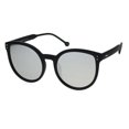 thumbnail image 2 of Womens Color Mirror Lens Oversize Round Butterfly Chic Sunglasses Matte Black Silver Mirror, 2 of 4