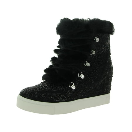 

Steve Madden Womens Becoming Rhinestone Faux Fur Lined Ankle Boots